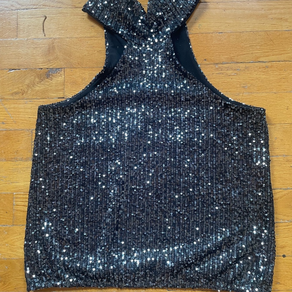 Heartloom Black Sequin Halter Top